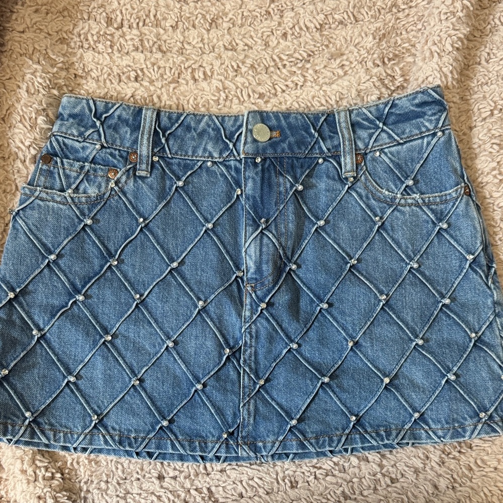 Alice and Olivia Blue Denim Skirt